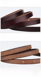 Vue détaillée de la ceinture en cuir de qualité et de la boucle en alliage polie