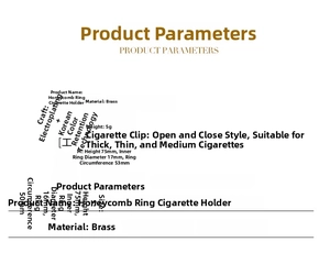 Close-up of bee ring cigarette holder showing brass texture and adjustable clip