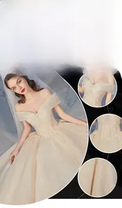 Detailed macro view of champagne sequin embroidery and structured corset on wedding gown