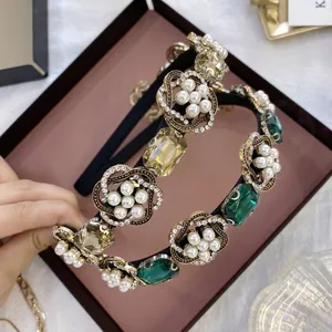 Serre-Tête Baroque Vintage Strass Alliage Cristal Künstliche Perle Bijou De Tête Élégant Accessoire De Fête Pour Femmes