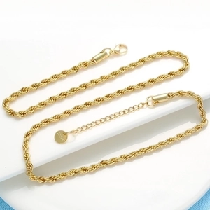 Stainless Steel Rope Chain Necklace Minimalist Twisted Link Tarnish Resistant DIY Jewelry Accessory For Men Women