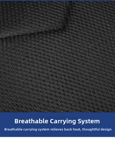 Close-up of breathable honeycomb mesh fabric on back of a vintage PU backpack
