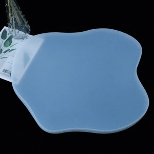 Irregular wave-shaped blue translucent silicone mold for DIY resin art and crafts