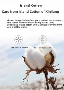 Detail of soft Island Cotton material with 3000h sunlight and 45mm fiber length
