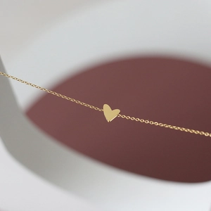 Bracciale Con Ciondolo A Cuore Acciaio Al Titanio Lucidato A Specchio Minimalista Retro Gioielli Geometrici Per Donna Regolabile