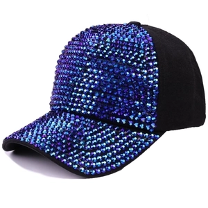 Women Fashion Rhinestone Baseball Cap Cotton Polyester Sun Protection Adjustable Summer Travel Outdoor Leisure Hat