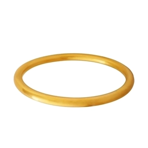 Minimalist matte gold geometric bangle with a solid round design and smooth finish