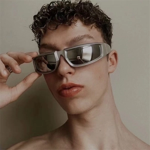 Futuristic Y2K Sports Sunglasses For Men Women PC Frame UV400 Wrap Around Cyberpunk Tech Cycling Eyewear Outdoor Goggles