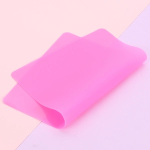 Flexible pink silicone mat with matte finish for resin crafts and tabletop protection