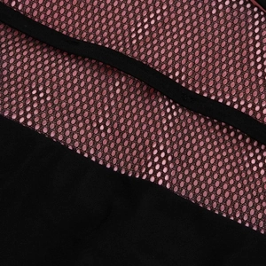 Sexy black and pink mesh bikini top featuring slimming push-up design and high-waist details