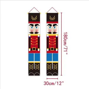 Christmas nutcracker soldier door banners pair measuring 180x30cm for holiday decoration