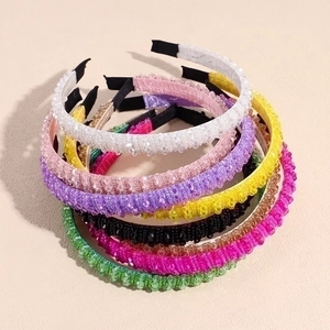 Baroque style candy colored rhinestone headbands with anti-slip protection for women