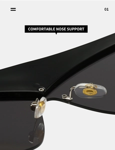 Makroaufnahme verstellbarer Silikon-Nasenpads mit goldenem Metall-Logo für Sonnenbrillen