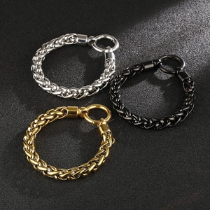 Bracelets chaîne de quille en acier titane argenté, doré et noir pour hommes
