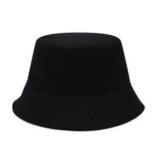 Classic black reversible bucket hat for large head sizes with reinforced stitching detail