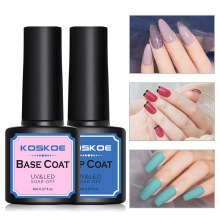 KOSKOE 8ml base and top coat set for UV LED nail art with professional gloss finish