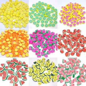 Mix of 100 colorful 10mm fruit polymer clay beads for DIY jewelry and bracelet making