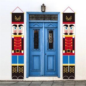 Christmas nutcracker soldier door banners set for festive entrance decorations
