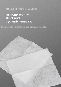 Detail showing the strict hygienic weaving and texture of disposable cotton facial towels