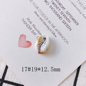 Macro shot of seashell pendant with S925 silver plated edge for DIY jewelry