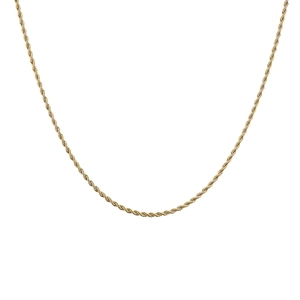 Minimalist golden stainless steel rope chain necklace featuring a classic spiral twist design