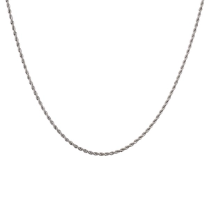 Classic silver stainless steel rope chain necklace for women and men, minimalist style