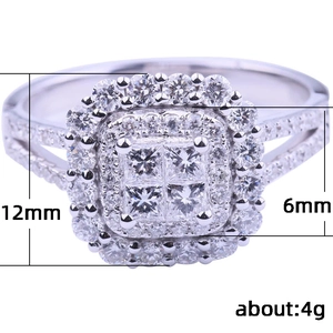 Classic silver-tone engagement ring with micro-pave cubic zirconia and halo design