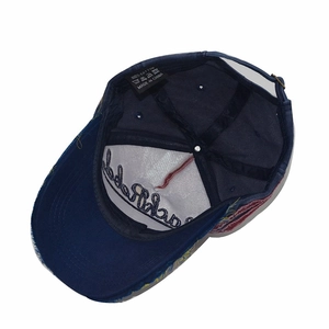 Detail view of the high-quality 100% cotton inner lining and stitching of the baseball cap