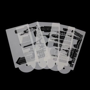 Set of 4 architectural silhouette cake decorating stencils featuring world landmarks