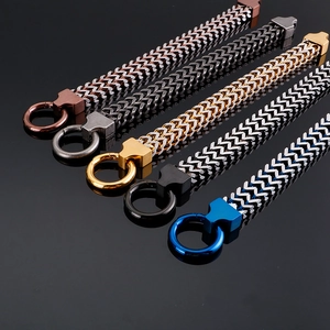 Men's titanium steel keel bracelets in multiple colors with round push-pull clasps