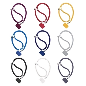 Selection of colorful adjustable phone lanyards with metal buckles in nine different shades