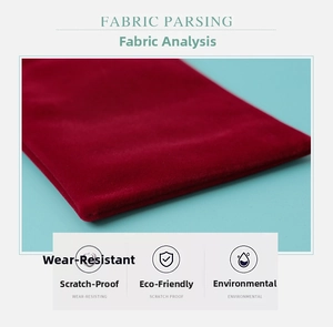 Macro detail of wine red velvet jewelry pouch fabric with soft wear-resistant texture