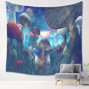 Bohemian fantasy mushroom forest tapestry wall hanging for room home decor background