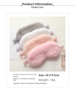 Detailed view of four colorful plush sleep masks with soft faux rabbit fur texture