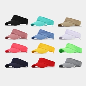 Solid Color Cotton Sun Visor Hat Breathable Adjustable Sport Outdoor Running Marathon Minimalist For Men Women