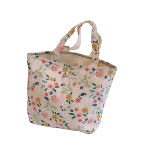 Sac à main en toile à fleurs avec imprimé botanique, anses et fermeture éclair