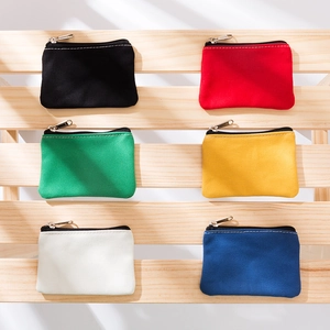 Minimalist Canvas Coin Purse Portable Mini Zippered Pouch Solid Color Small Wallet For Daily Use Unisex