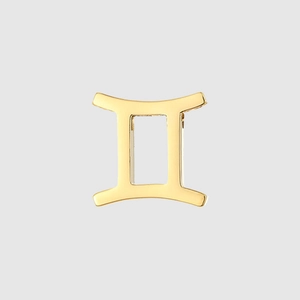 Colgante del signo Géminis en acero inoxidable 316L dorado con diseño minimalista