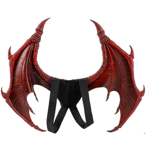 Rode en zwarte drakenvleugels kostuum voor kinderen voor Halloween en cosplay