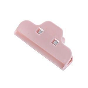 Verschlussclip aus rosa Kunststoff mit Metallfedern für Lebensmittel- und Snackbeutel