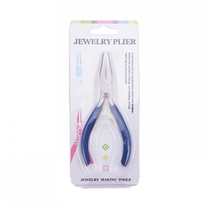 Professional blue and red jewelry needle nose pliers for DIY jewelry making and wire cutting