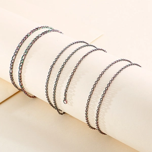 Collier En Acier Inoxydable Coloré Arc-En-Ciel Chaîne Figaro O Bijoux De Mode Pour Femmes