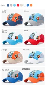 Details der Kinder-Baseballkappen im Colorblock-Design mit Mesh und Drachen-Stickerei