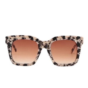 Retro quadratische Übergroße Sonnenbrille für Damen mit Marmorrahmen und braunem Farbverlauf