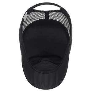 Quick-dry breathable mesh flat top hat for sun protection with 100% polyester fabric