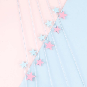 Creative pink and blue EVA foam star cake toppers for birthday party decorations