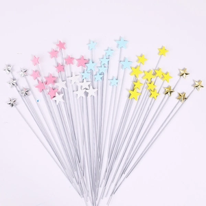 Star Heart Shape Cake Toppers EVA Foam Aluminum Wire Birthday Party Wedding Dessert Decoration Accessories Colorful Creative