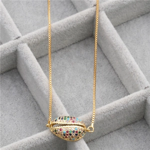 Elegant Shell Pendant Necklace For Women Micro Cubic Zirconia Copper Jewelry Box Chain Fashion Accessory Gift