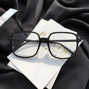 Classic black oversized anti-radiation glasses with a minimalist frame and trendy design