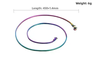 Rainbow stainless steel snake chain detail, 450mm length and lobster clasp closure